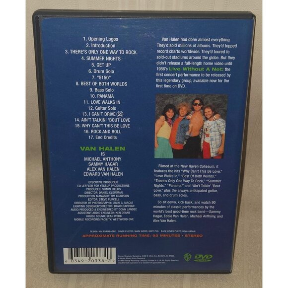 Van Halen - Live Without a Net (DVD, 1987) - Live Concert Film - Sammy Hagar - Picture 3 of 4
